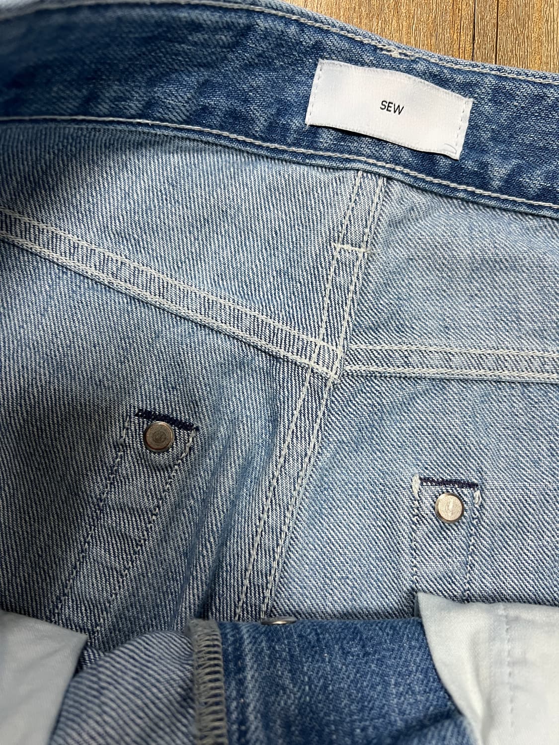 택포15) 스테디에브리웨어 SEW 셀비지 데님 팬츠 미디엄 블루 2 상품이미지4