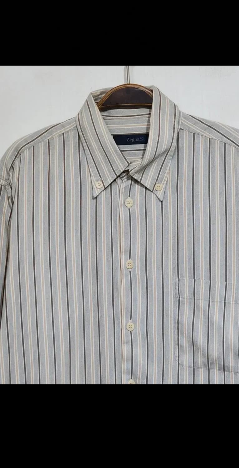 (XL) 제냐 셔츠 스트라이프 남방 포켓 이태리판  상품이미지2