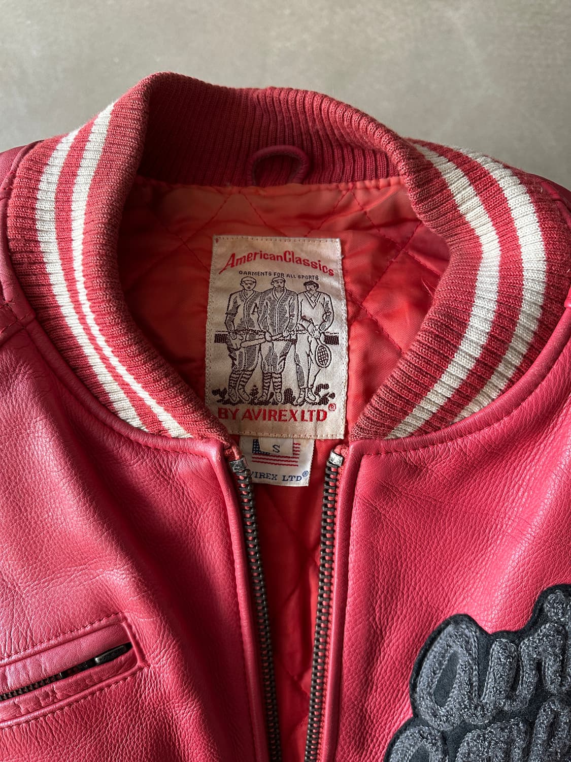 Avirex 90s 아비렉스 오리지널 트랙필드 레더 바시티 상품이미지5