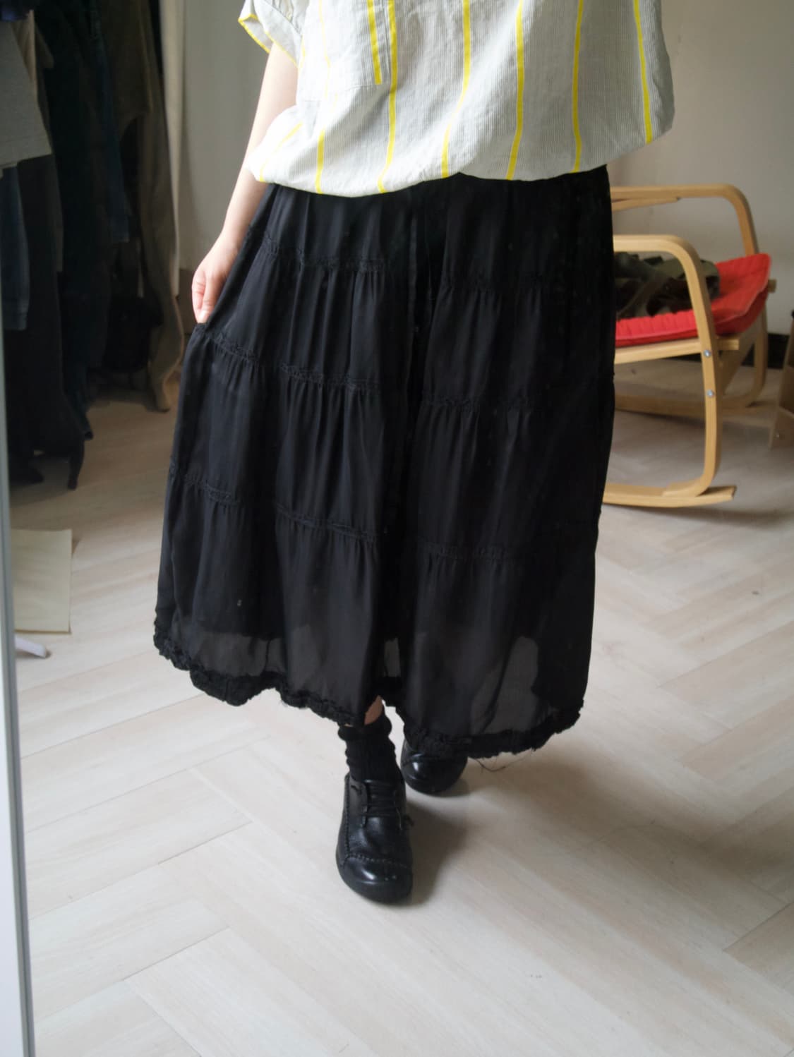 ruffle black tiered skirt 상품이미지4