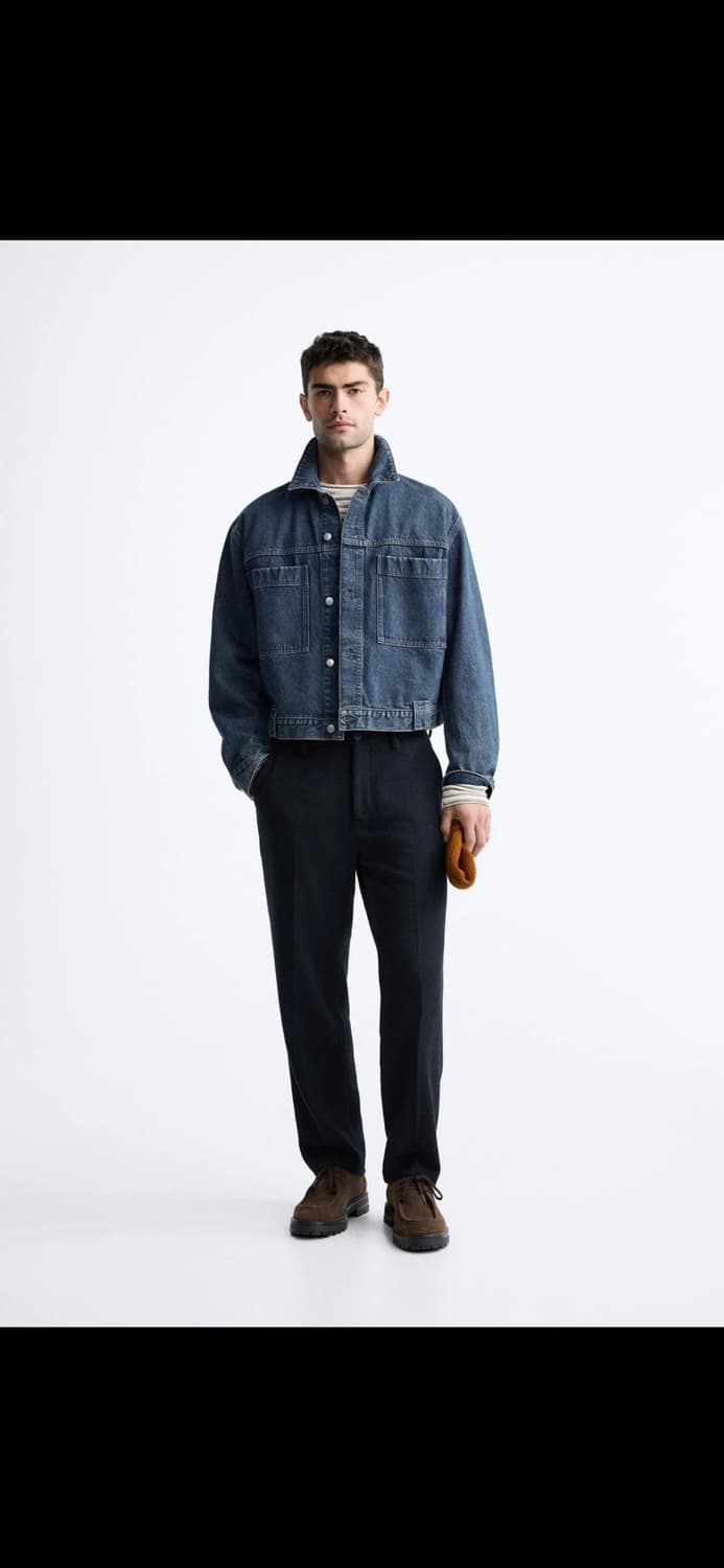 자라 네이비 턱 팬츠 상품이미지2