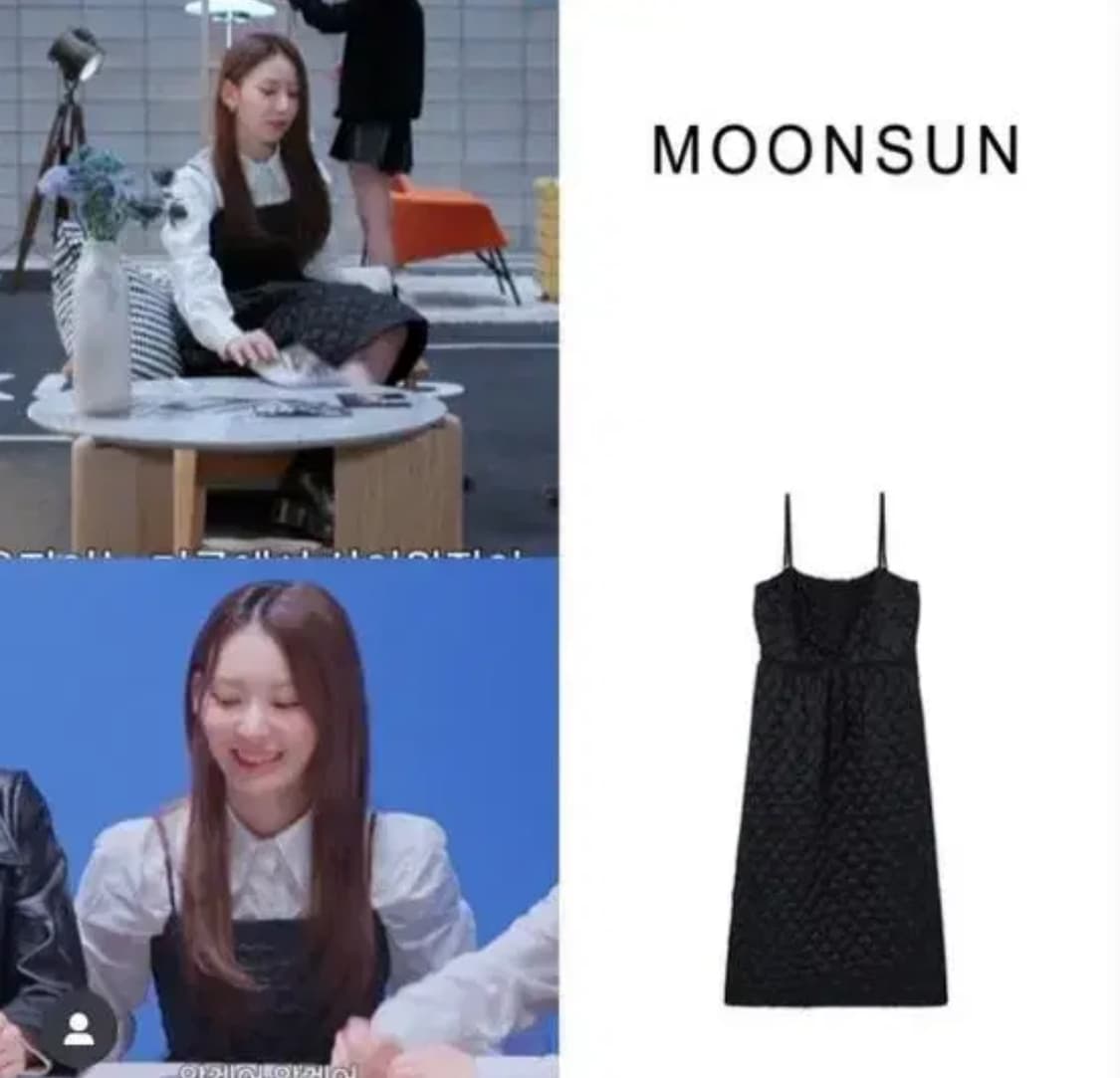 문선 아가일 퀼팅 베이비돌 원피스 블랙 s  상품이미지2