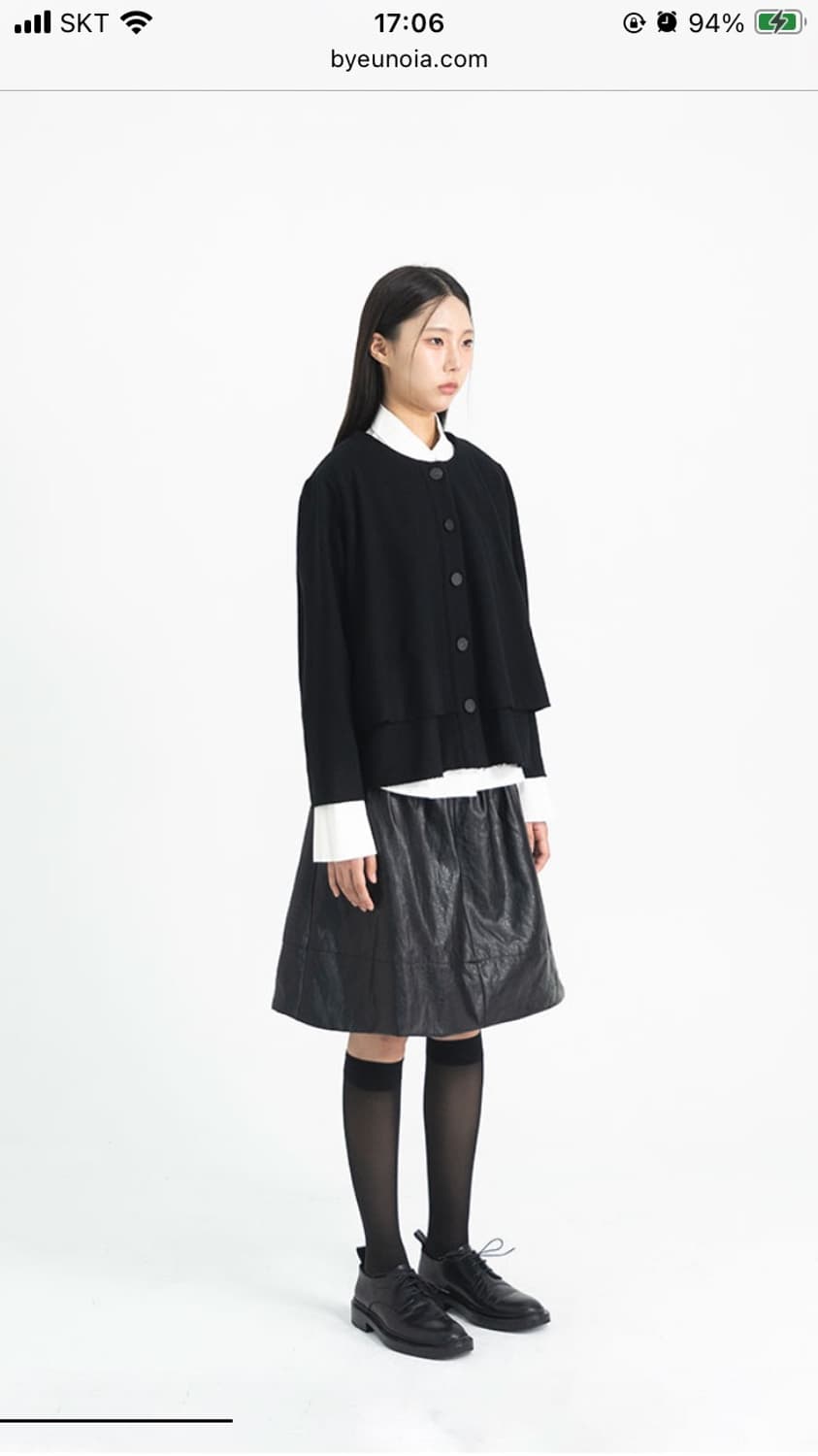 유노이아 새상품  Button Cardigan 블랙 상품이미지1