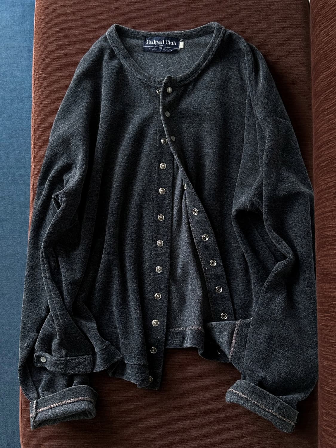 Cotton poly terry crewneck cardigan jack 상품이미지1