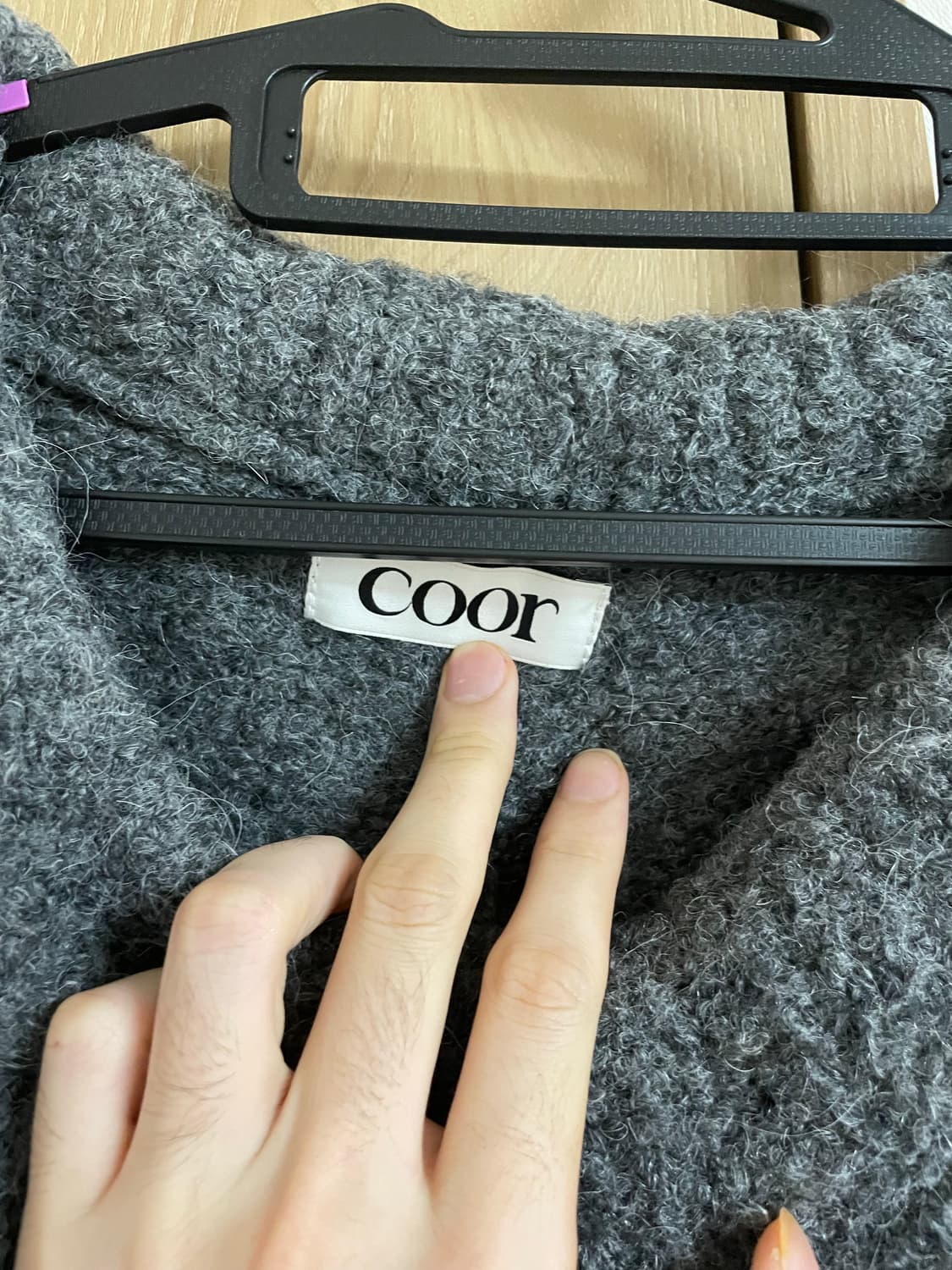 [s] 쿠어 알파카 울 부클레 니트 팬츠 챠콜그레이 상품이미지4