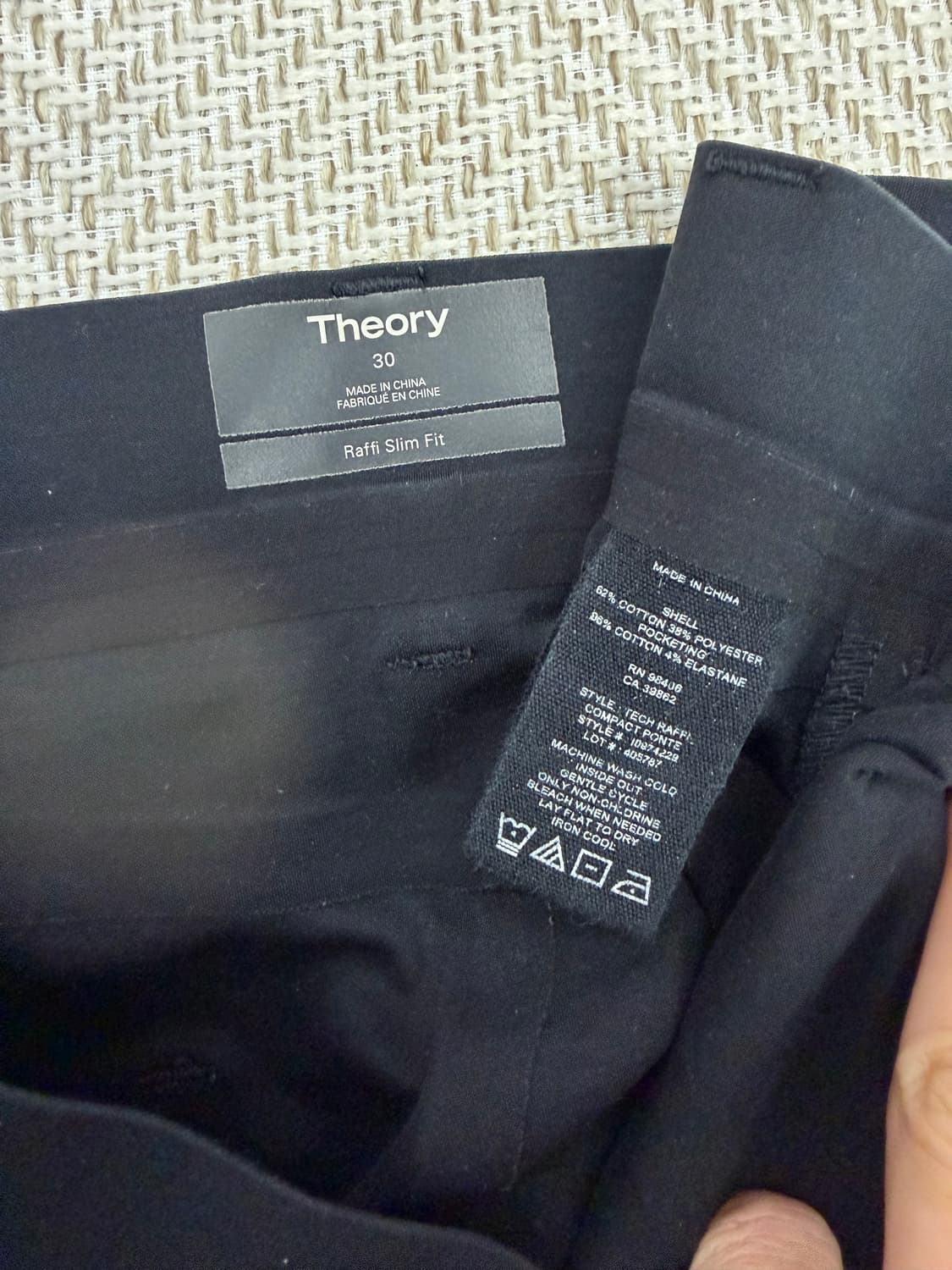 정품)Theory 띠어리 남성 블랙 밴딩팬츠 30 상품이미지5