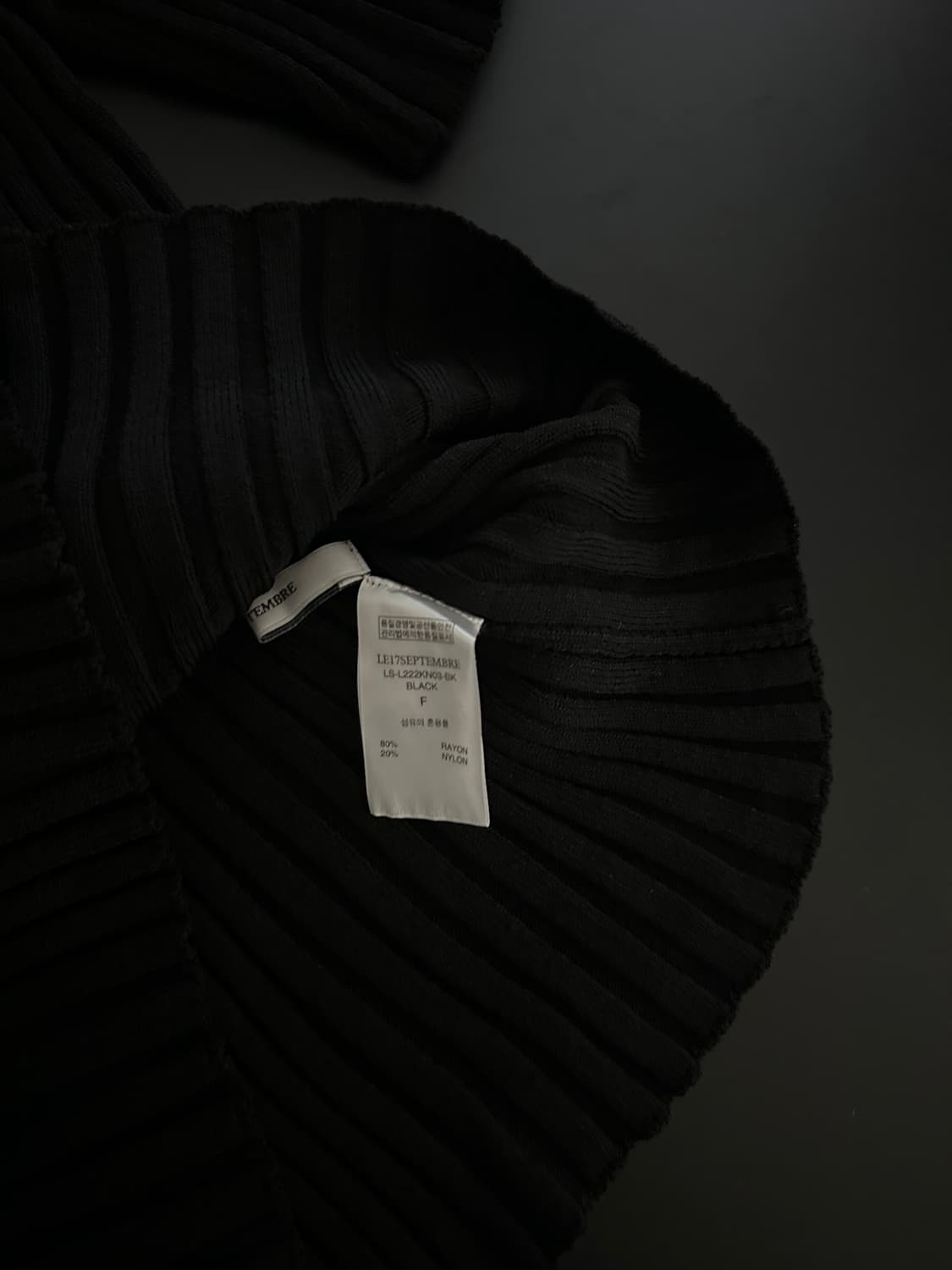 Le17 RIBBED MOCK NECK HALF SLEEVES TOP  상품이미지6