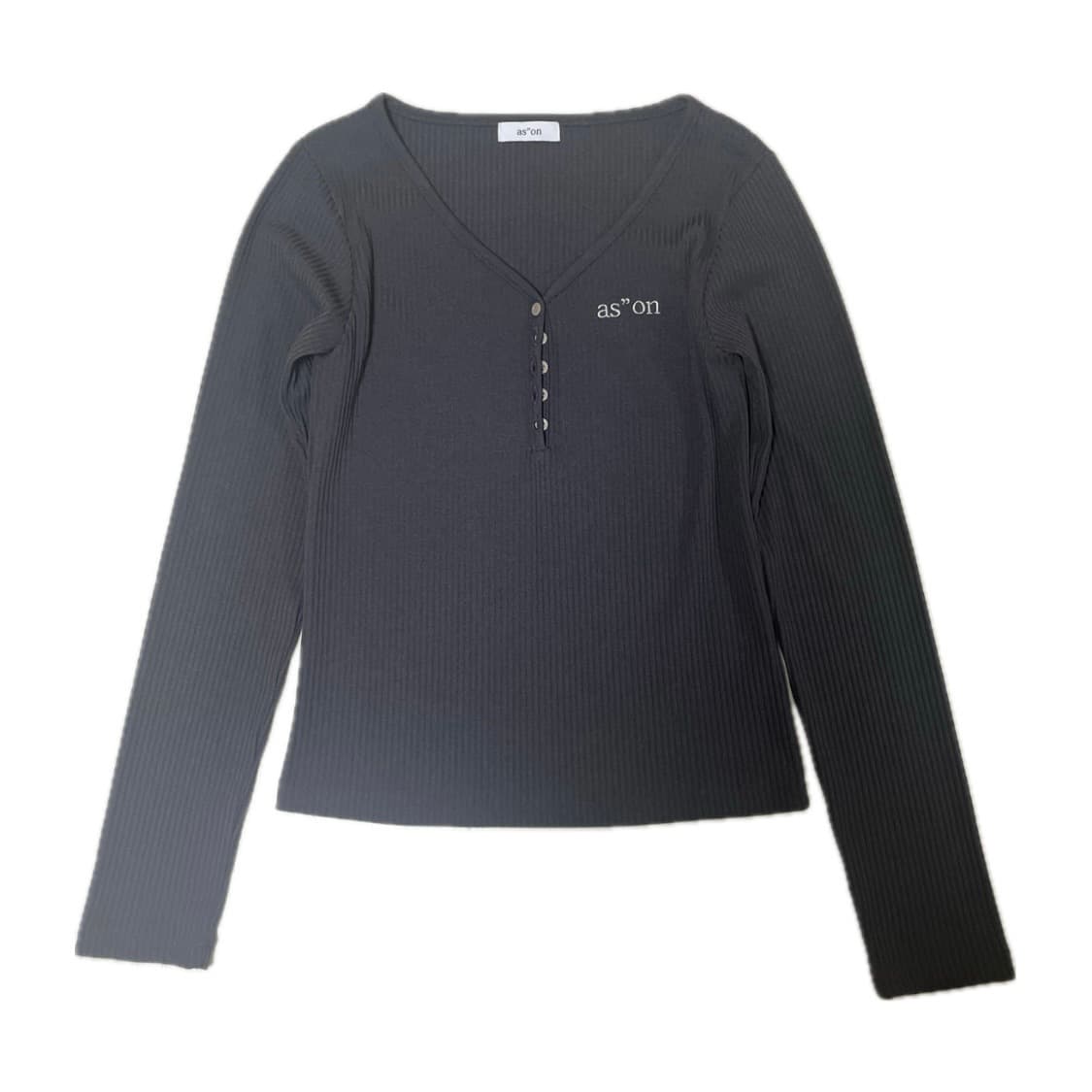 애즈온 버튼티 차콜 상품이미지2