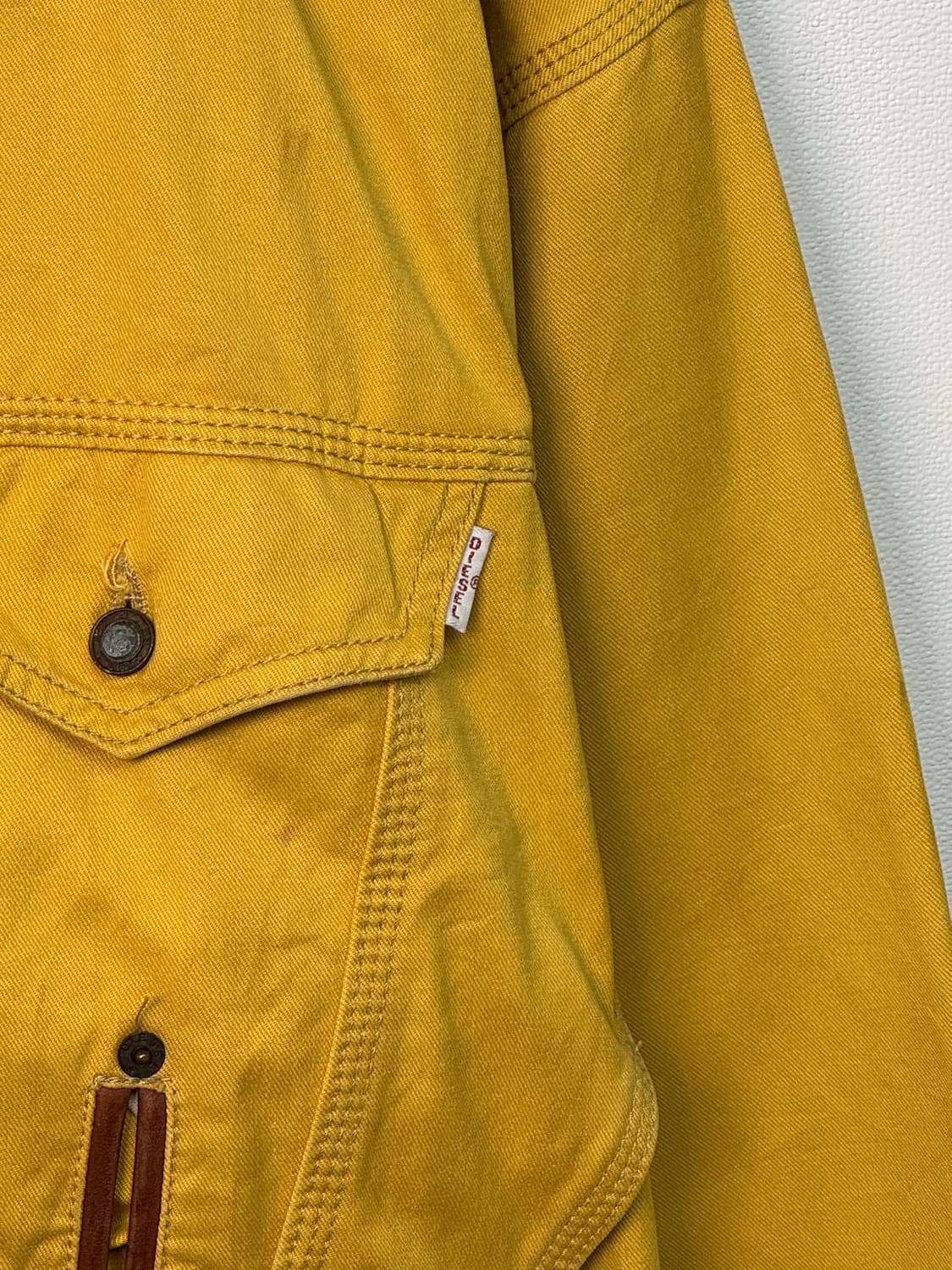 90s 디젤 레더 카라 트러커 자켓/O75 상품이미지3