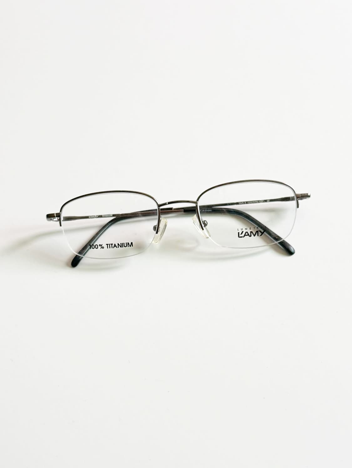 LAMY 실버 티타늄 반무테 스퀘어 프레임 빈티지 안경 상품이미지1