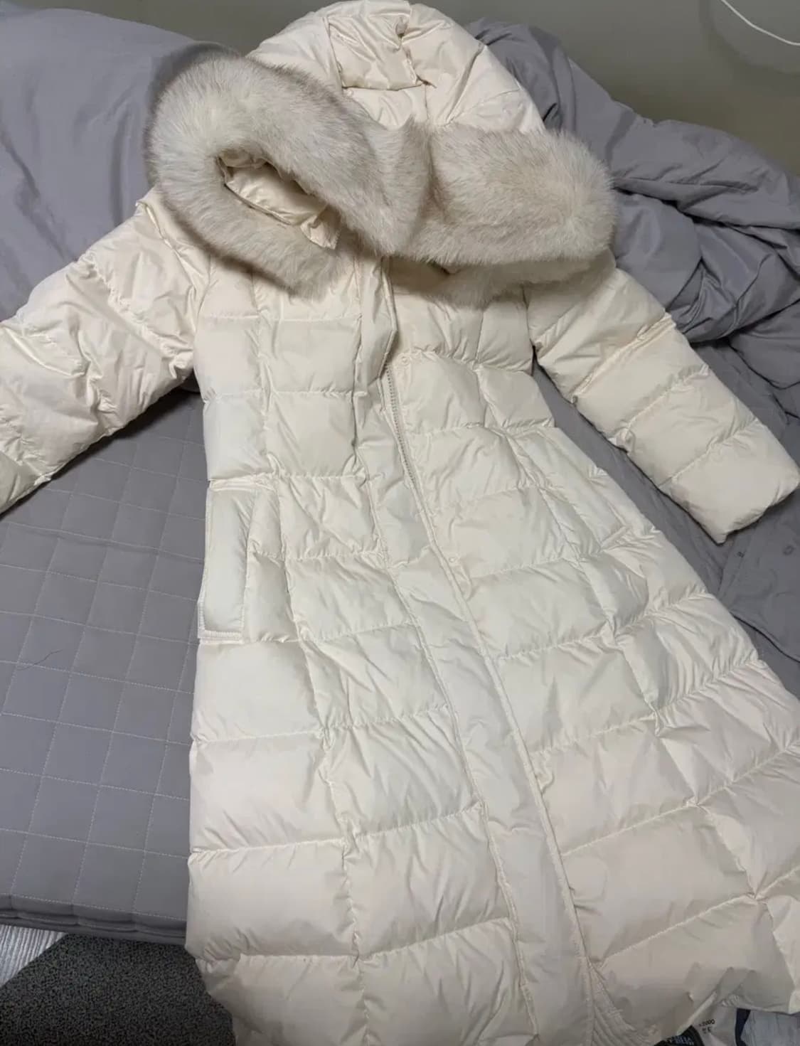 아이보리 구스다운 롱패딩 상품이미지2