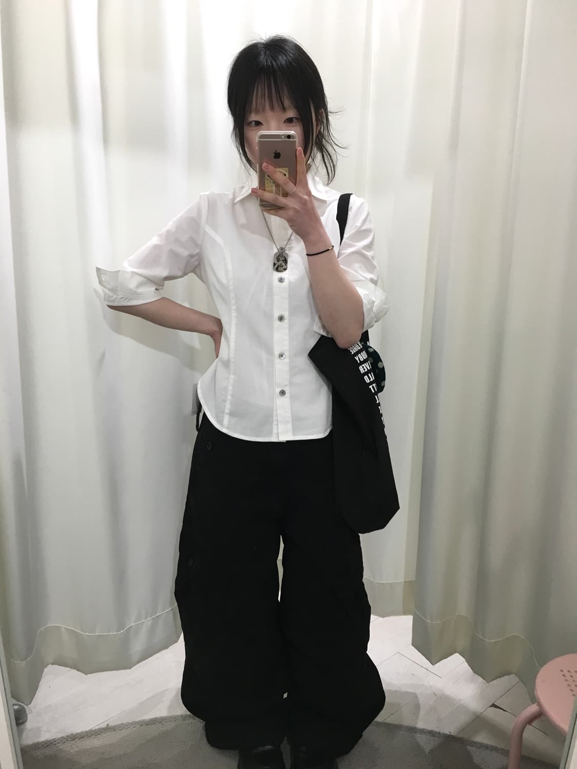 y2k 화이트 슬림 셔츠 상품이미지1