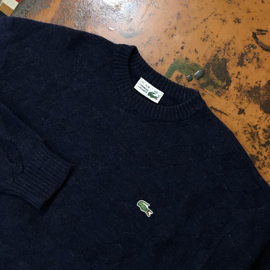 90s 라코스테 네이비 울 니트 스웨터 남성 105 110 사이즈  상품이미지3