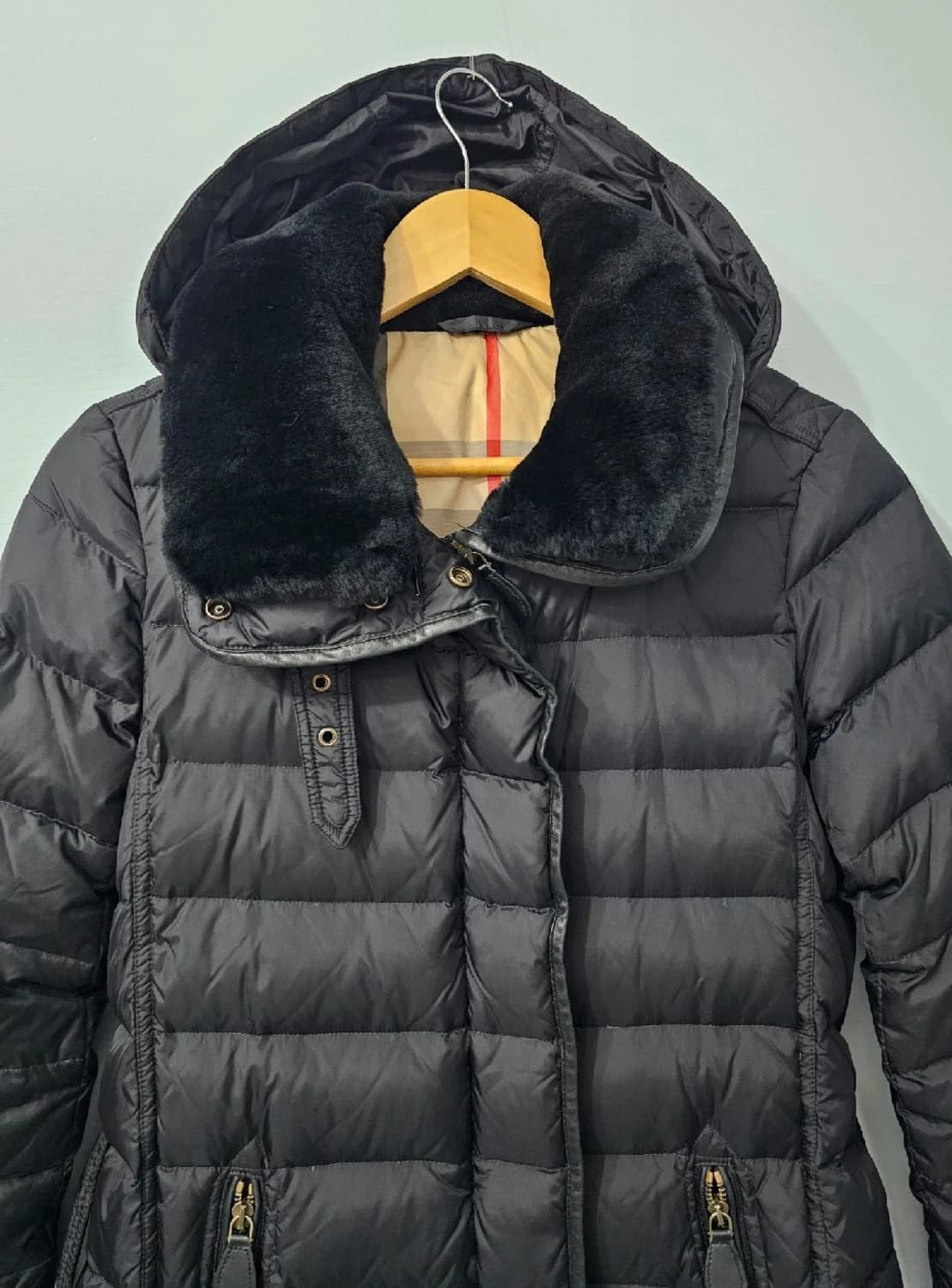 정품 버버리 블랙 벨티드 롱패딩 ~55 상품이미지5