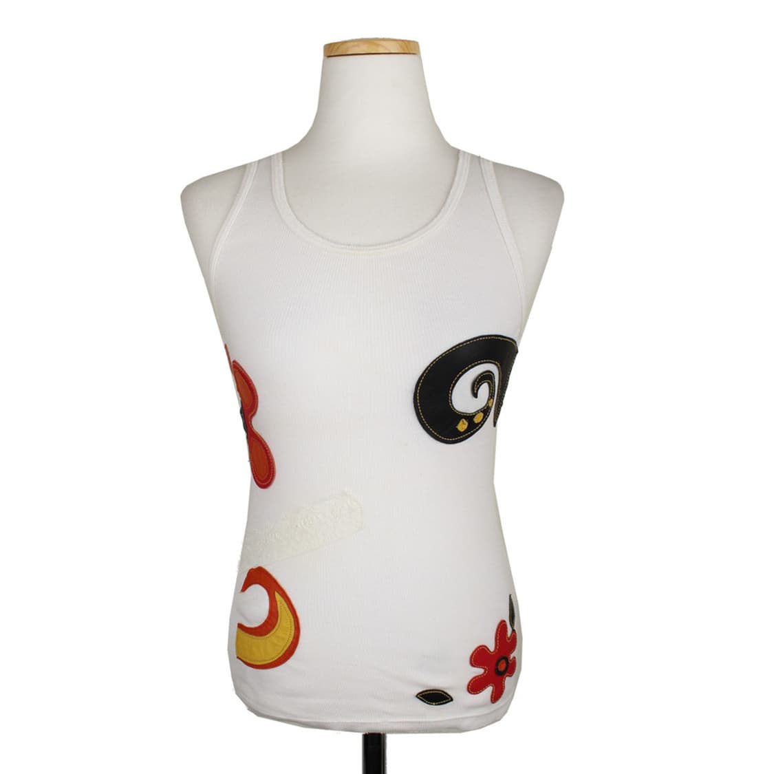 앨리스&올리비아 아이보리 골지 아플리케 민소매 상의 (55까지) 상품이미지1