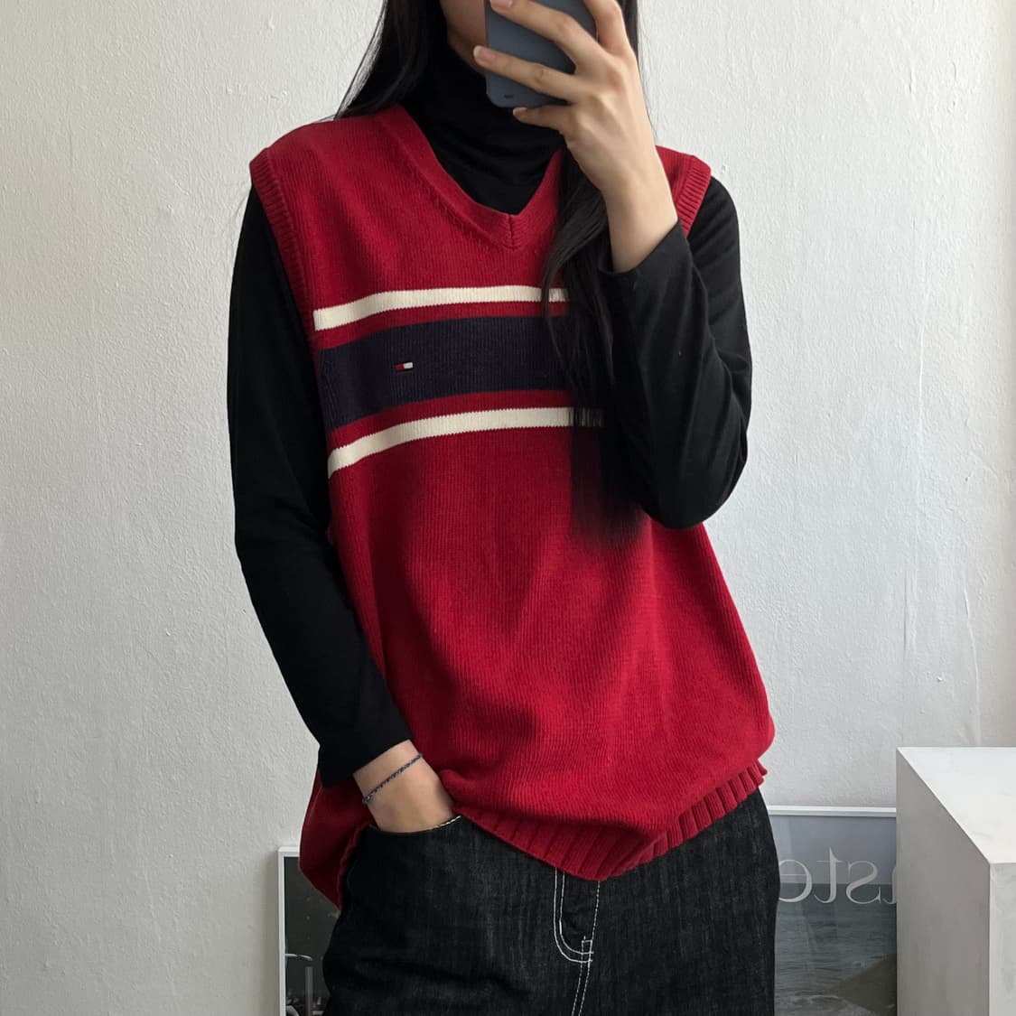 L) 타미힐피거니트조끼 A1483 상품이미지2