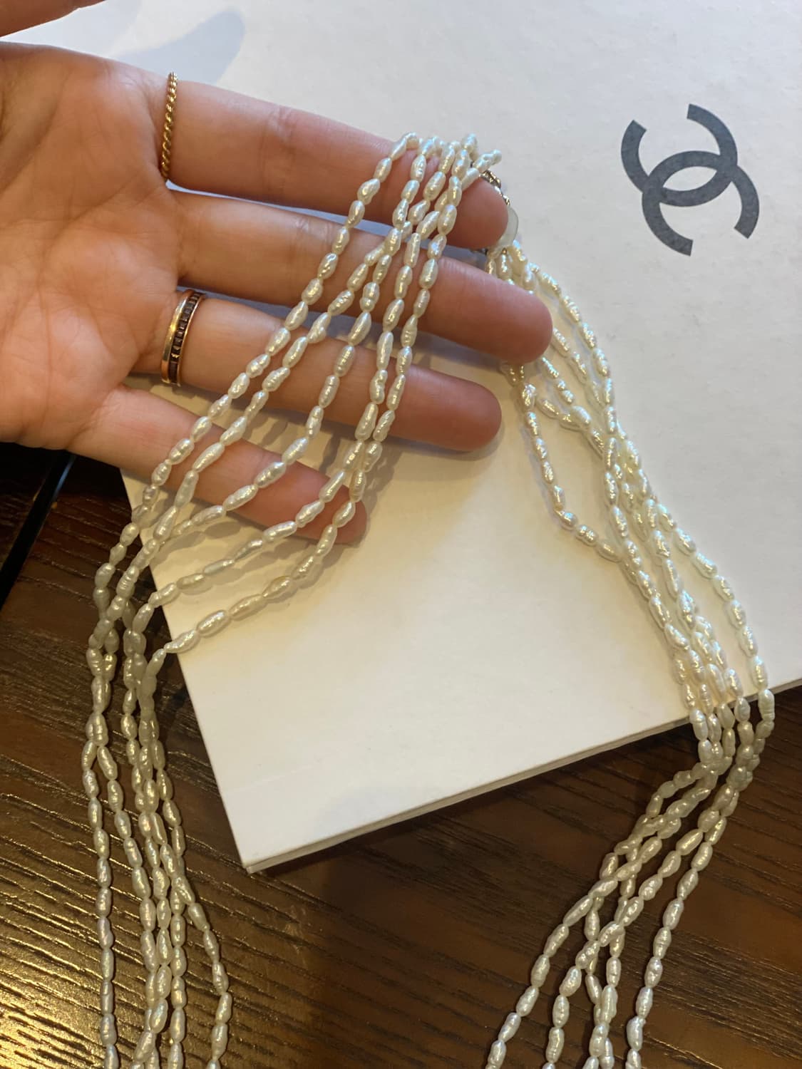 못난이 진주 5겹 레이어드 목걸이 일본 수입 상품이미지7