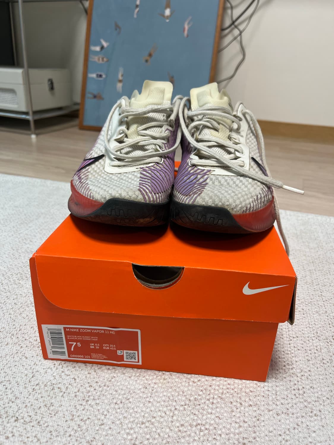 나이키 줌 베이퍼 11 HC 화이트 255(테니스) 상품이미지1