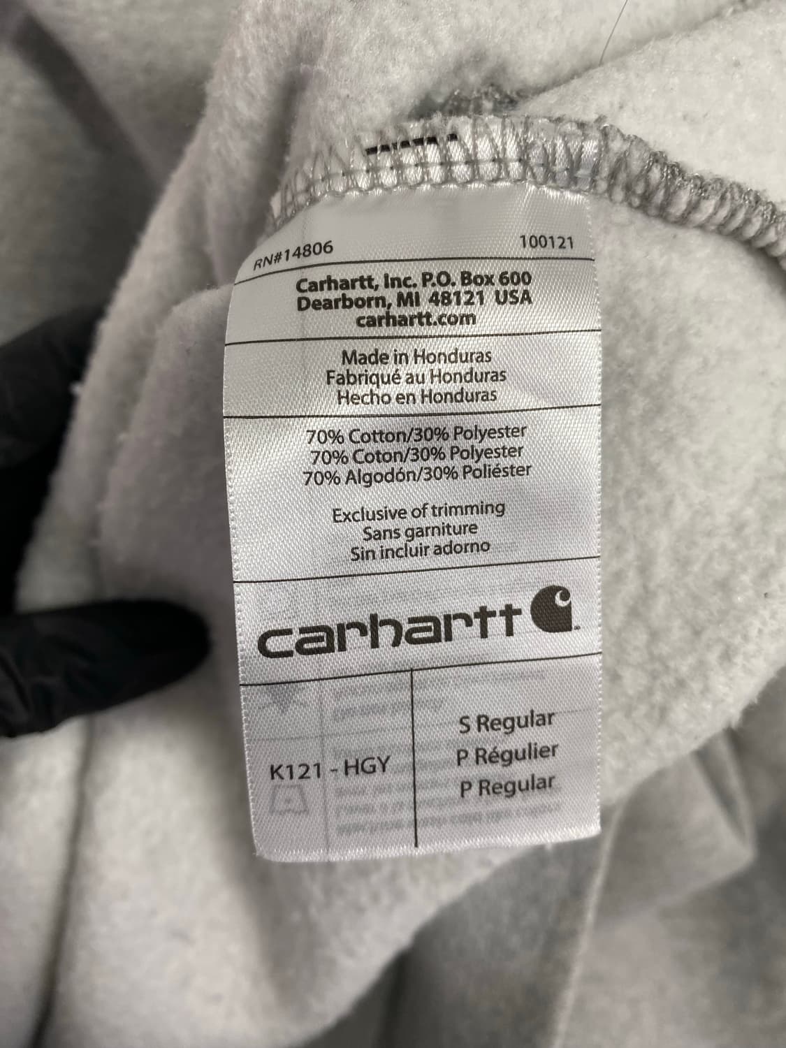 칼하트 그레이 후드티 오리지널핏 상품이미지4