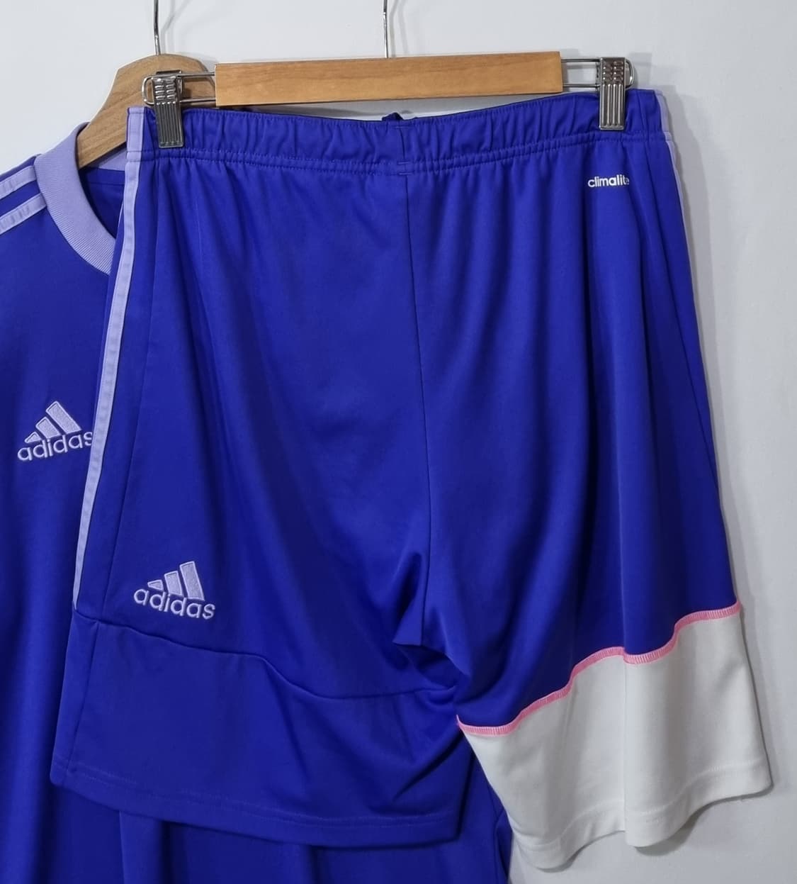 L ) 아디다스 퍼플 기능성 반팔+반바지 세트 상품이미지2