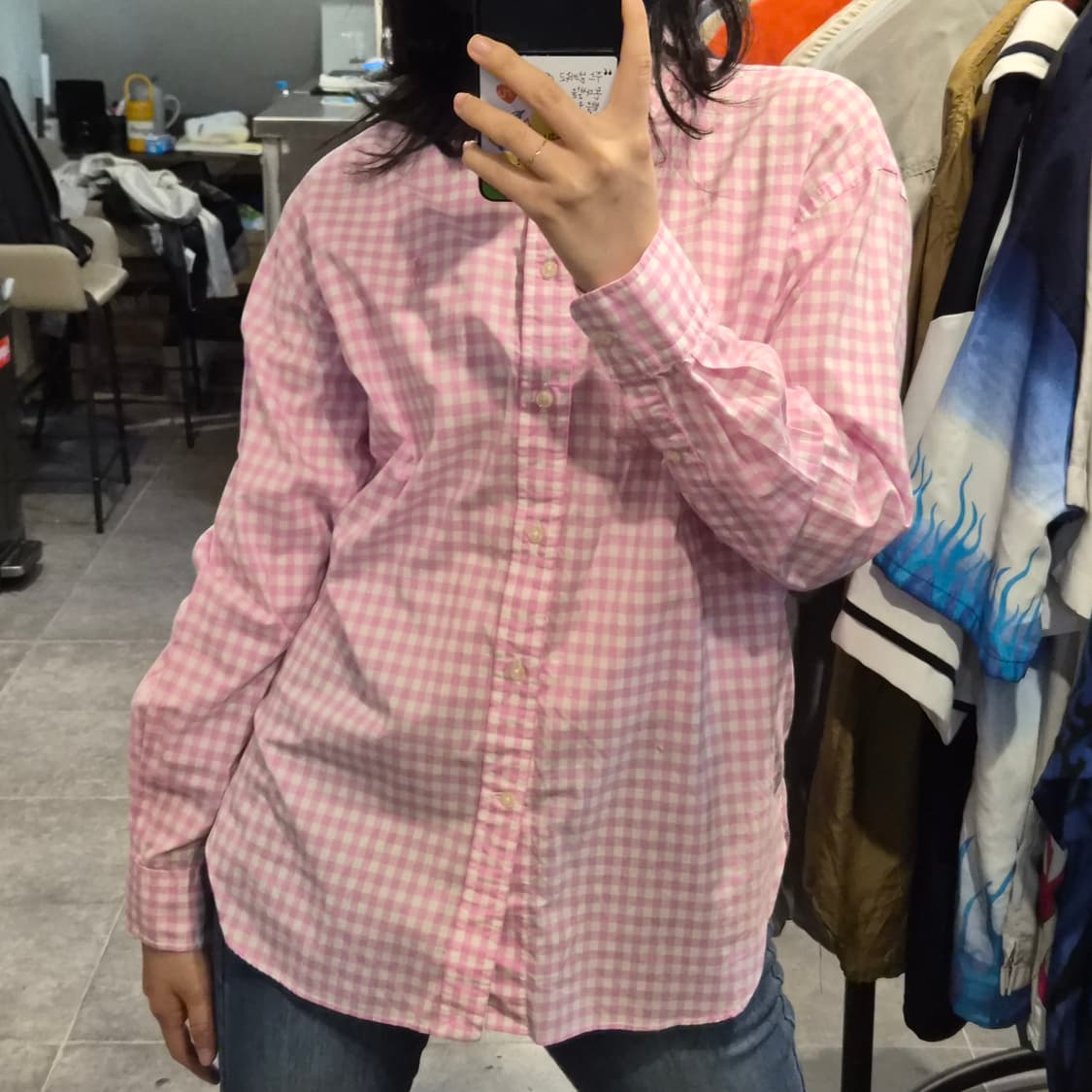 [NO.9] 폴로 핑크 체크 셔츠 상품이미지2