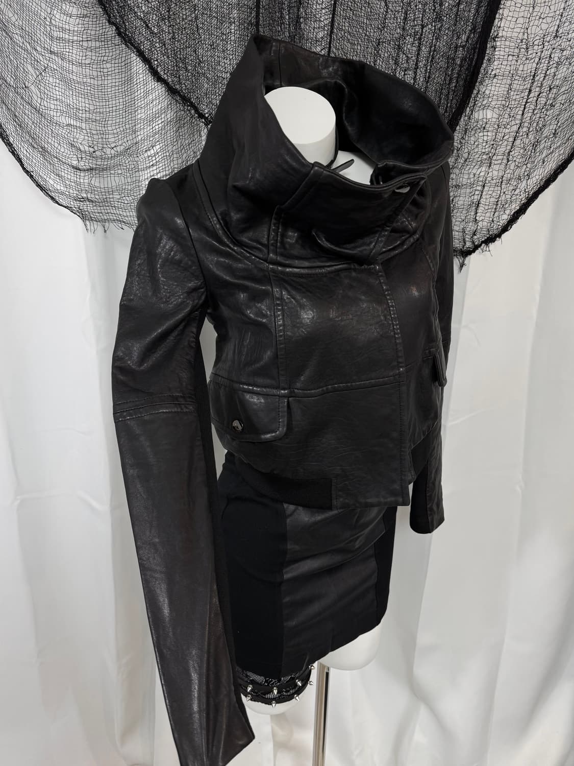 leather high neck jacket 상품이미지2