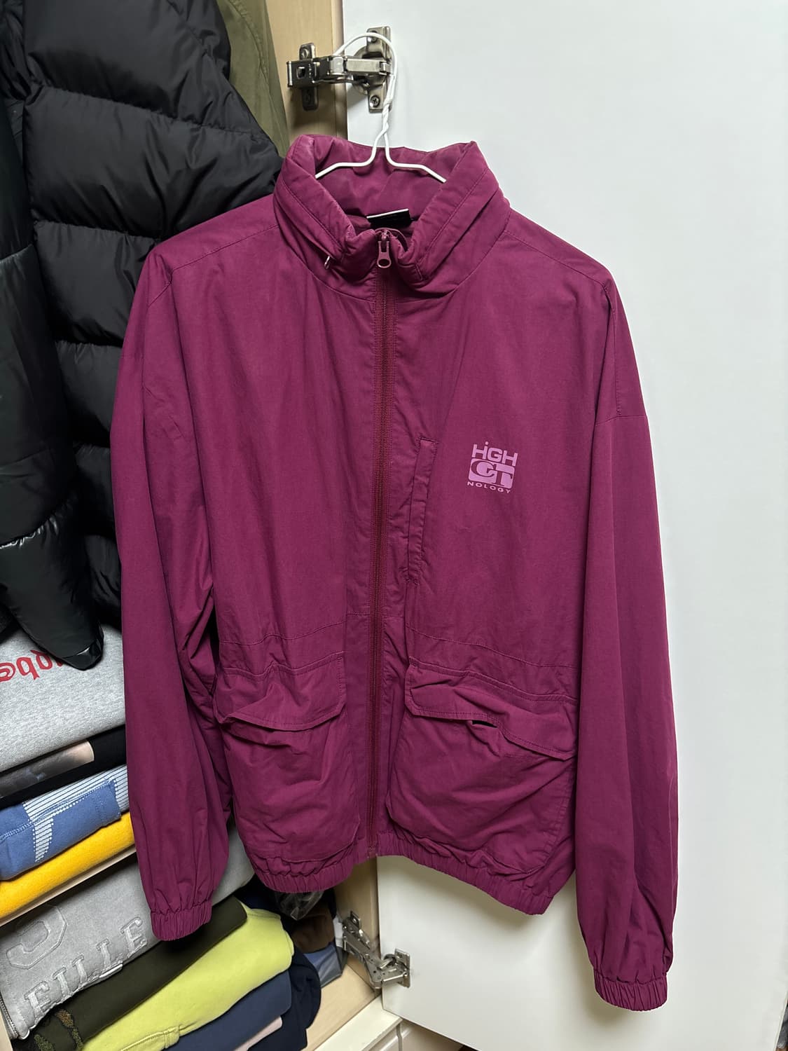 테켓 바람막이 버건디 M사이즈 상품이미지3