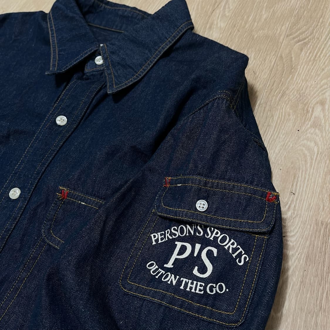퍼슨스 스포츠 일본 빈티지 긴팔 데님셔츠 [진청] M/95 상품이미지5