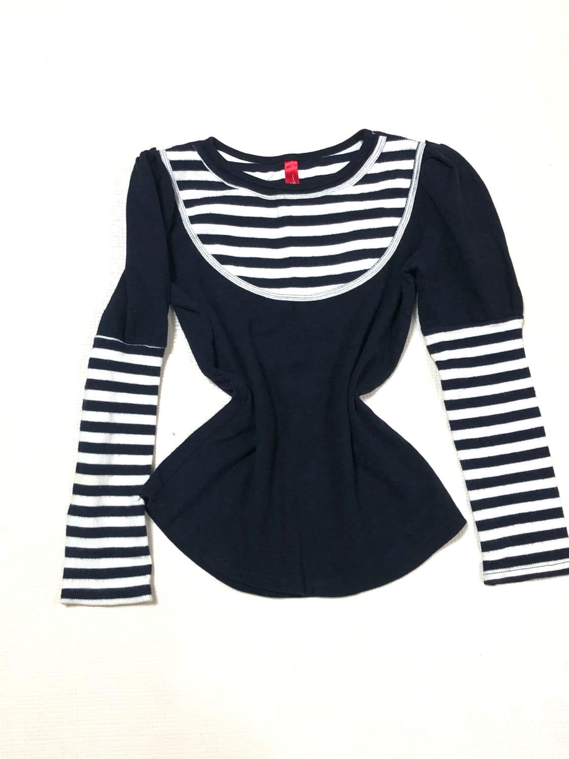 빈티지 블랙 스트라이프 레이어드 니트 상품이미지7