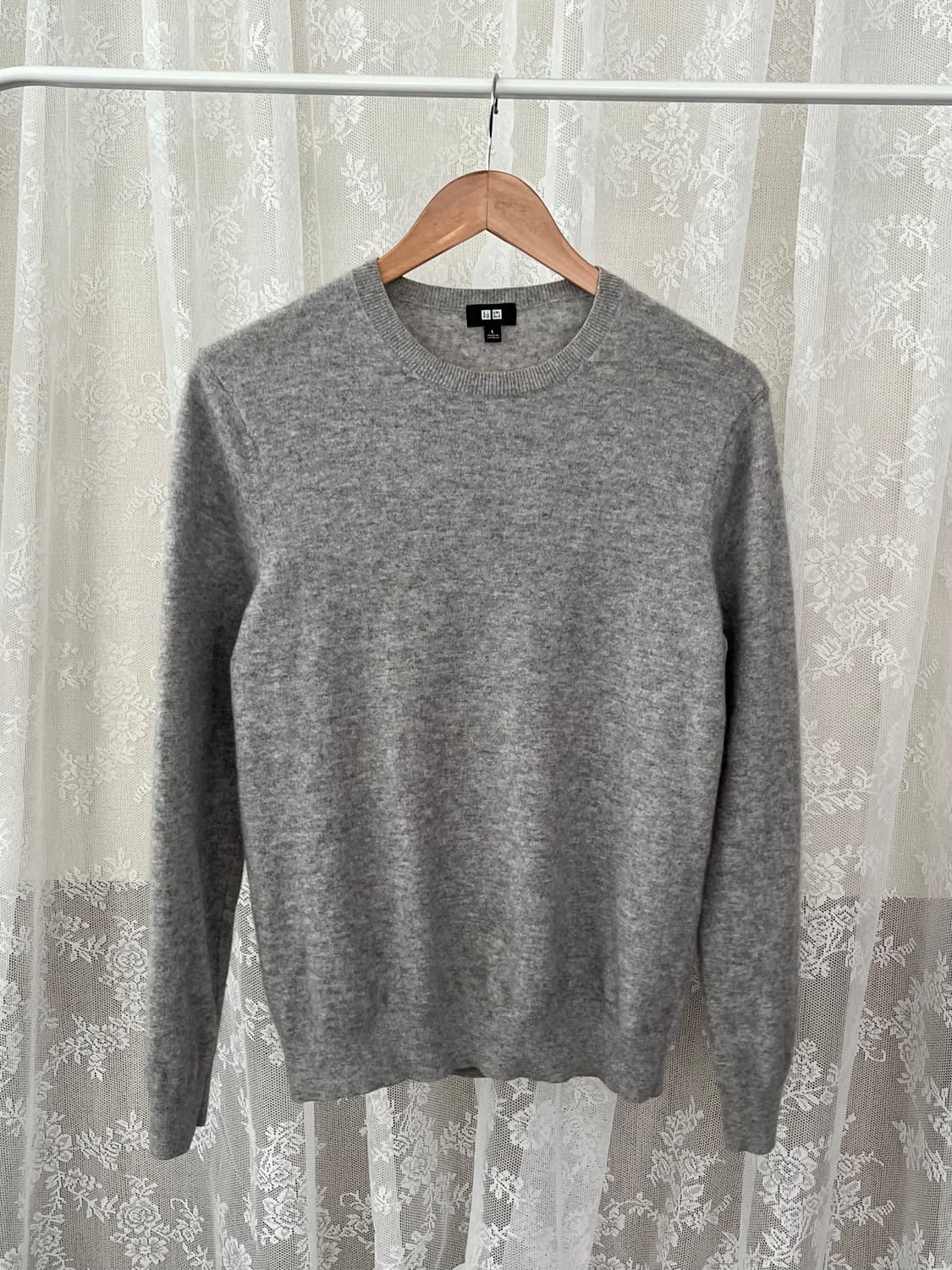 L) 유니클로 캐시미어 니트 그레이 상품이미지1