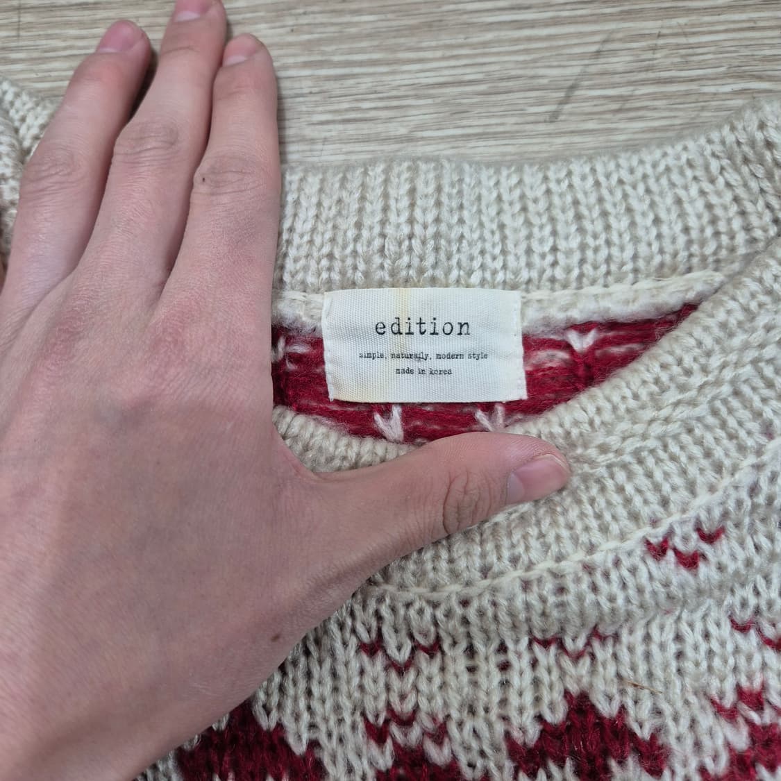 에디션 클래식 모직 스웨터 니트 M(95) 상품이미지4