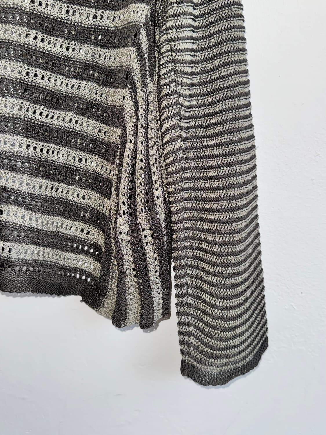 그린&카키 스트라이프 볼레로 가디건 상품이미지3