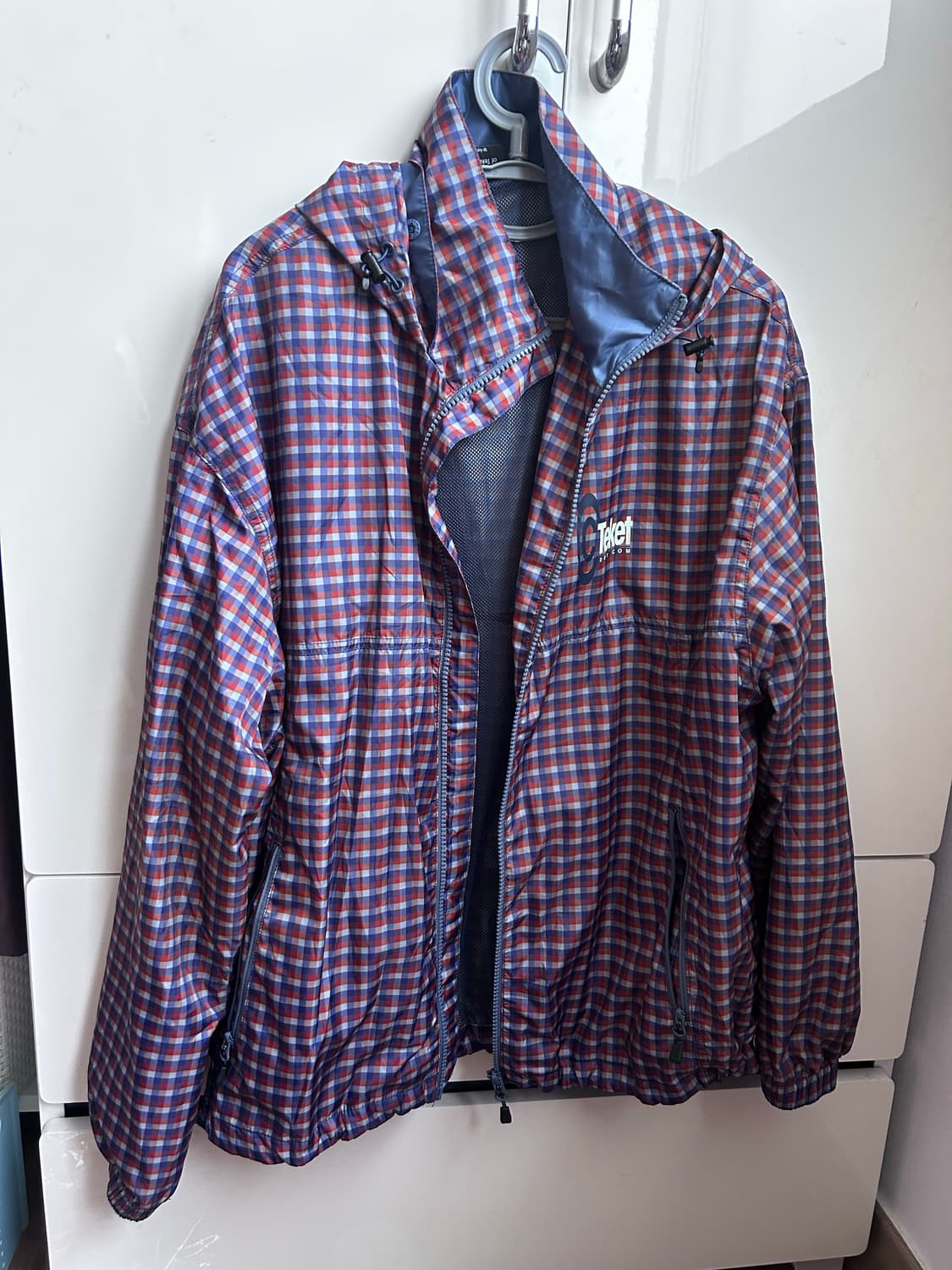 Teket Symbol Check Wind Jacket Navy 상품이미지2