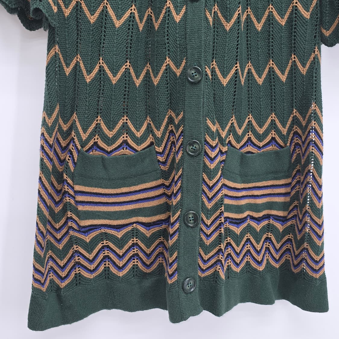지그재그 니트 롱 가디건 일본빈티지 상품이미지9