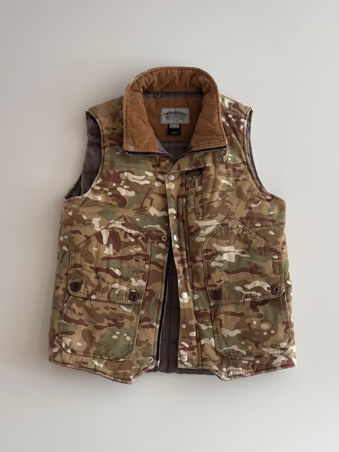 프리즘웍스 카모플라주 퀼팅 베스트 M 상품이미지1