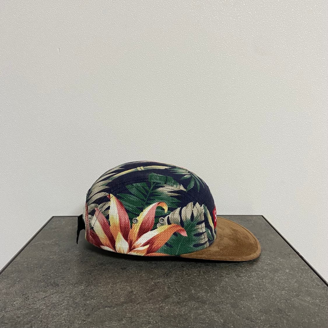 슈프림 스웨이드 바이저 플로랄 레드 박스로고 캠프캡 모자 상품이미지3