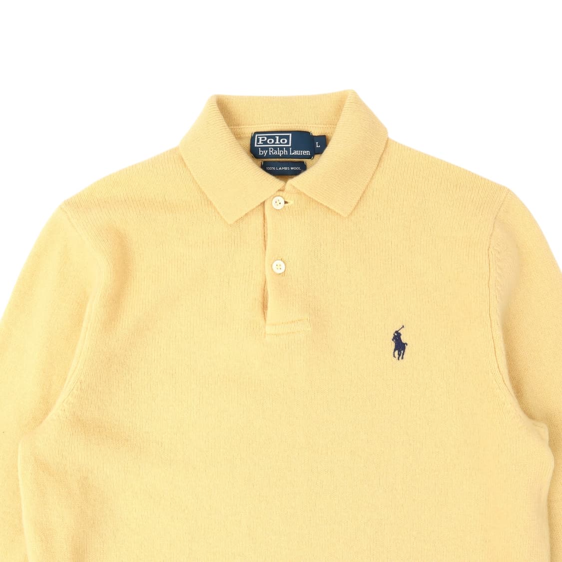 폴로 랄프로렌 옐로우 버튼업 램스울 카라 니트 상품이미지2