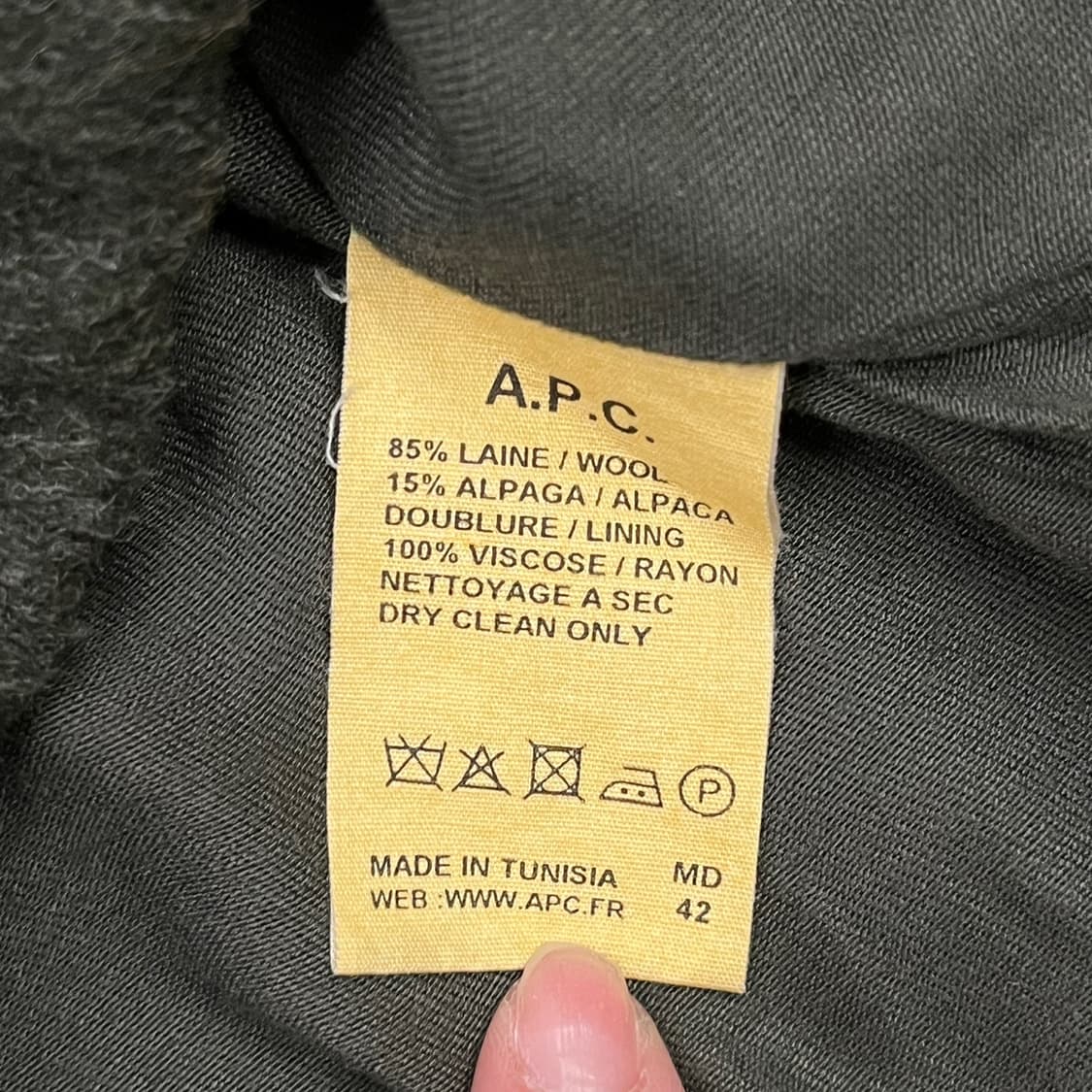 [정품/S] A.P.C. 아페쎄 울 알파카 후드 코트 b14 상품이미지8