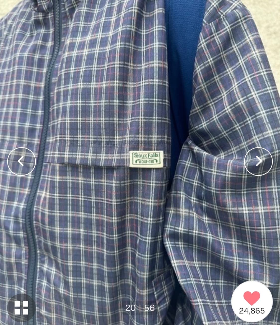 일본 체크 블루종 바람막이 nemne store 상품이미지3