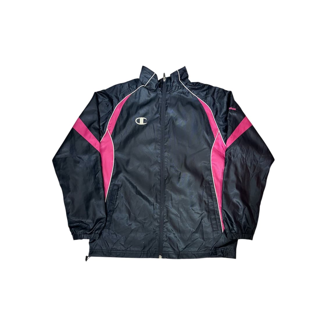 챔피온 네이비 일본판 핑크 포인트 올드스쿨 바람막이 오버핏 트랙 자켓 L 상품이미지5