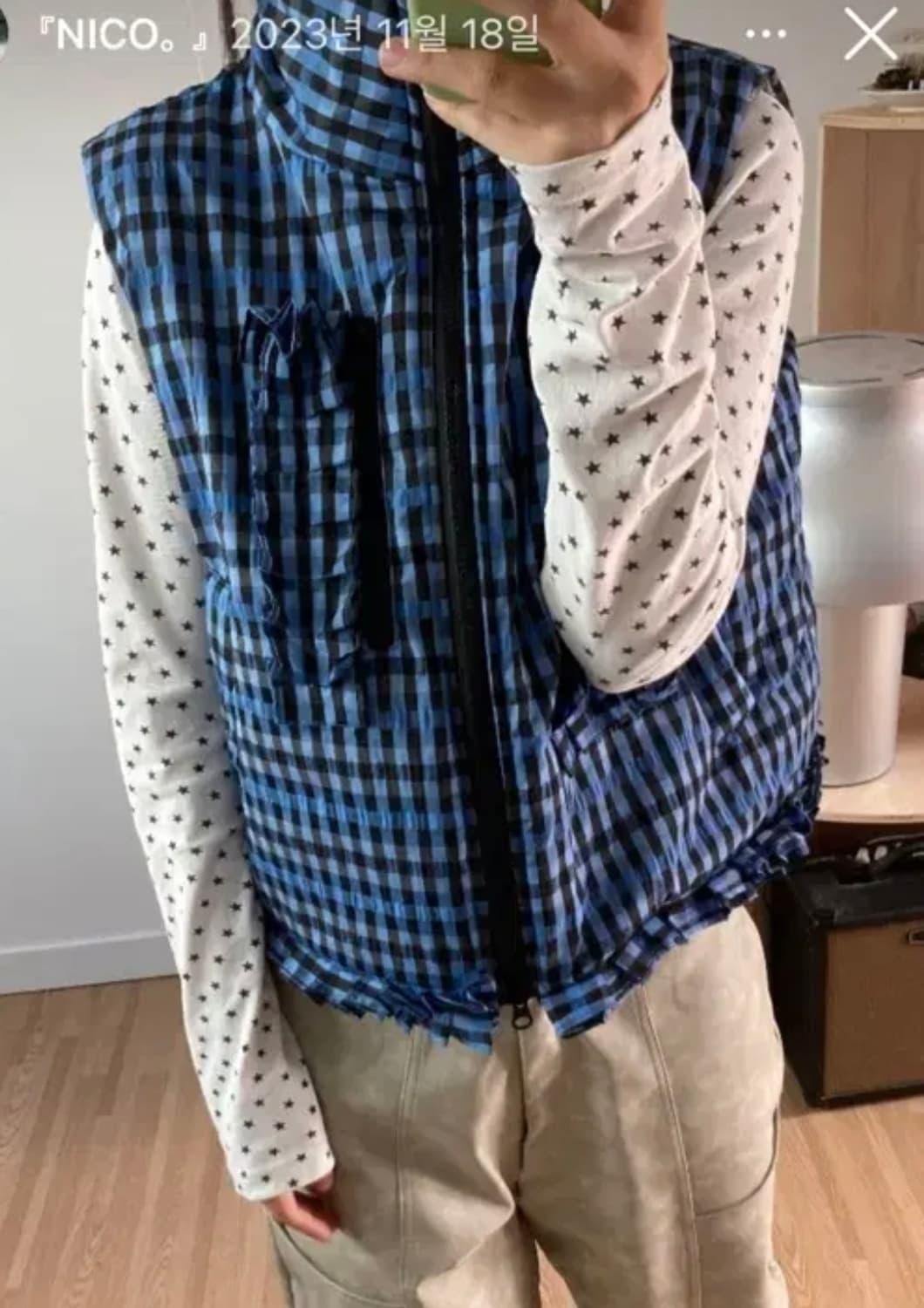 인앤양인하모니 체크 패디드자켓 패딩 상품이미지3