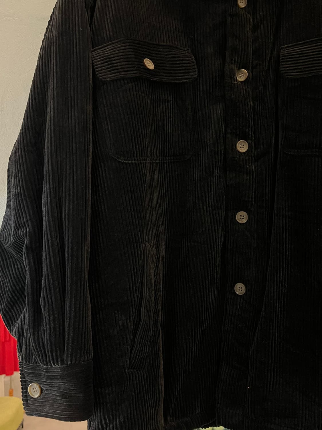 Gents 시어링 코듀로이 셔츠 자켓 블랙 LL 상품이미지4