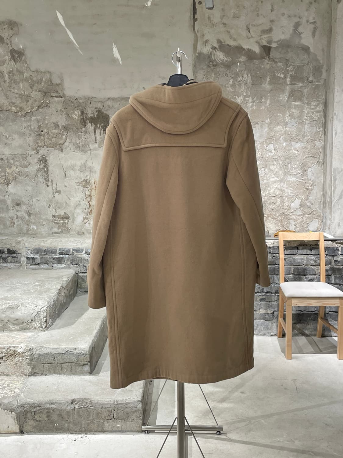 버버리 베이지 스페셜리티 울 후디 더플 코트 상품이미지6