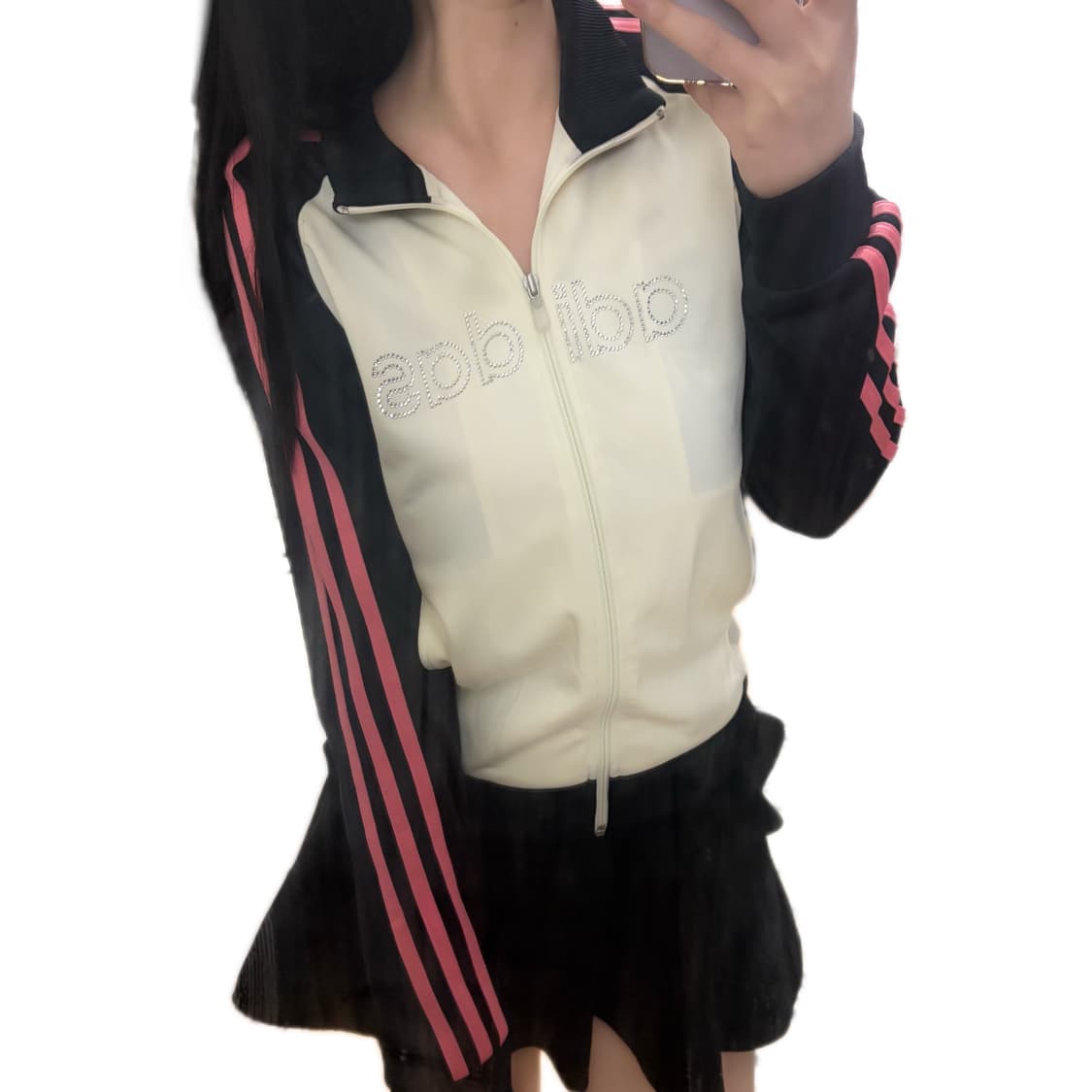 대대장 아디다스 큐빅 흰핑 블랙 핑크 트랙탑 져지 상품이미지1