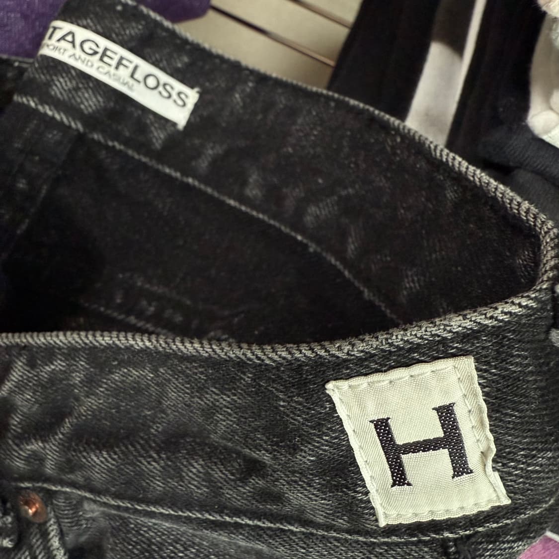 헤리티지플로스 흑청 데님 팬츠 상품이미지4