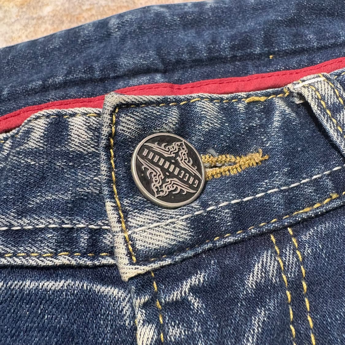 Green banana USA빈티지 자수 데님 팬츠 상품이미지6