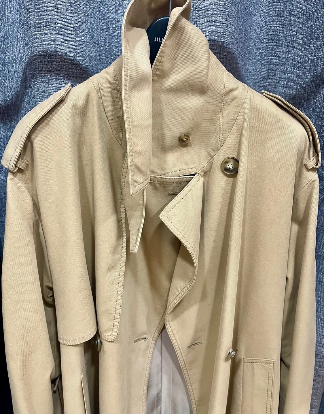 NILBY P 닐바이피 시그니처 볼륨 트렌치코트/베이지 숏기장 상품이미지9