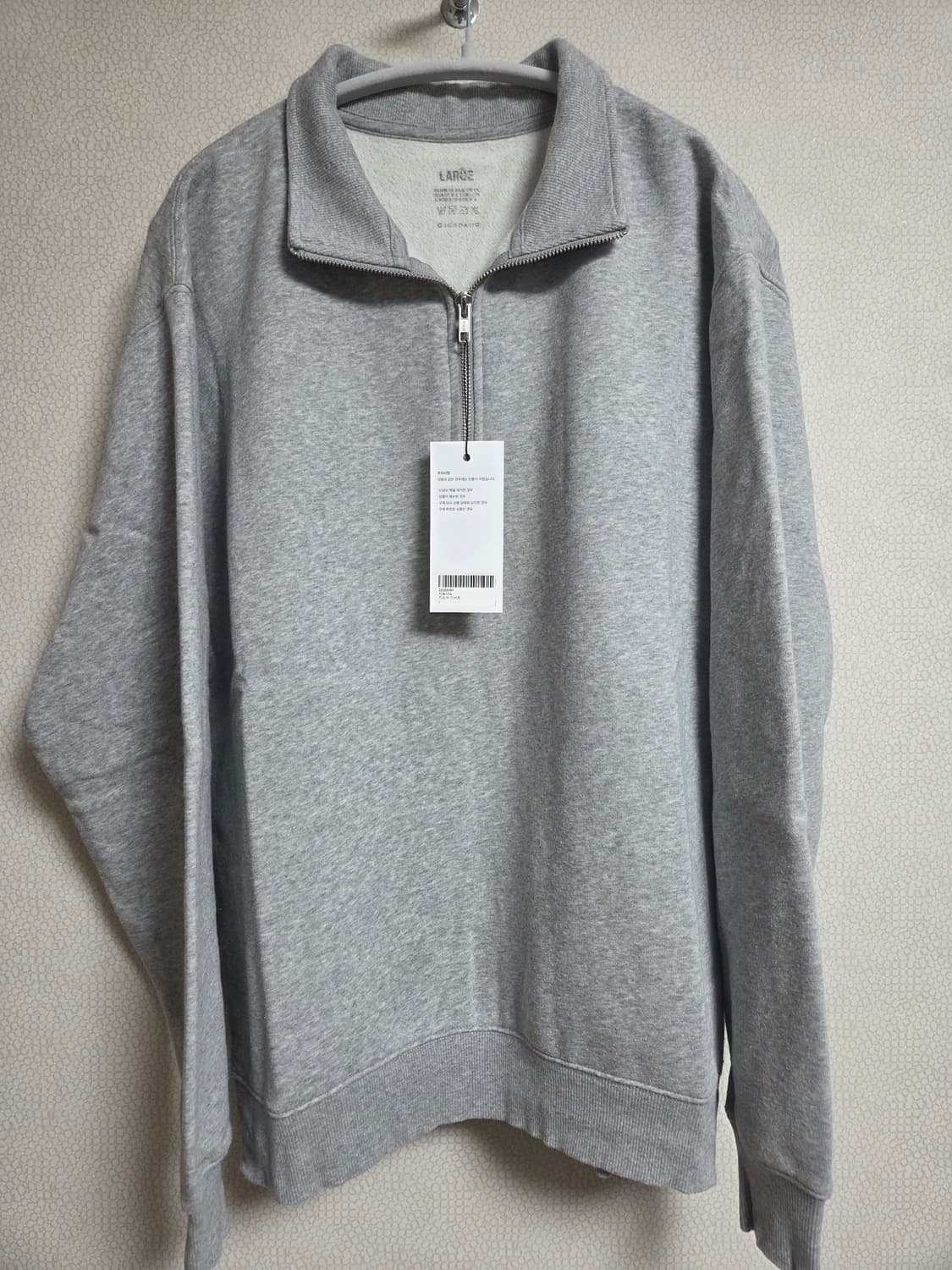 지오다노 하프집업 맨투맨 그레이 L 상품이미지1