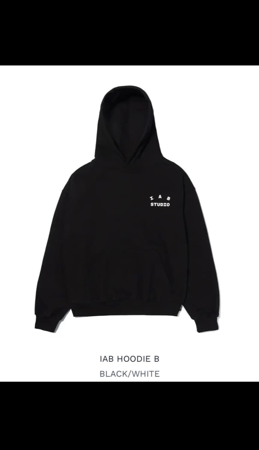IAB STUDIO 아이앱스튜디오 후드 블랙 XL 상품이미지1