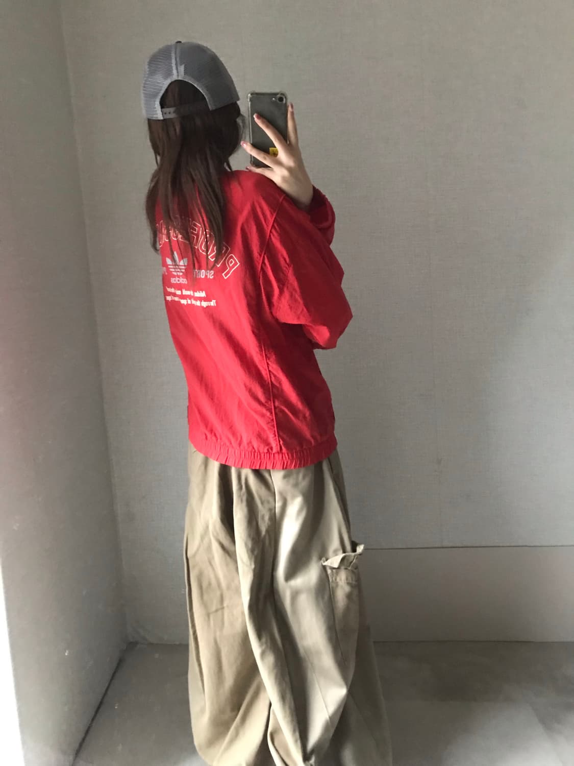 아디다스 레드 빅로고 바람막이 상품이미지3